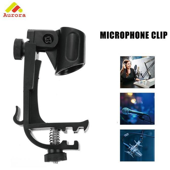 BUNDUQ Mic Stand Adjustable 360 - Holder Mic Clamp Anti Goyang untuk Drum/Kendang di Studio Rekaman 