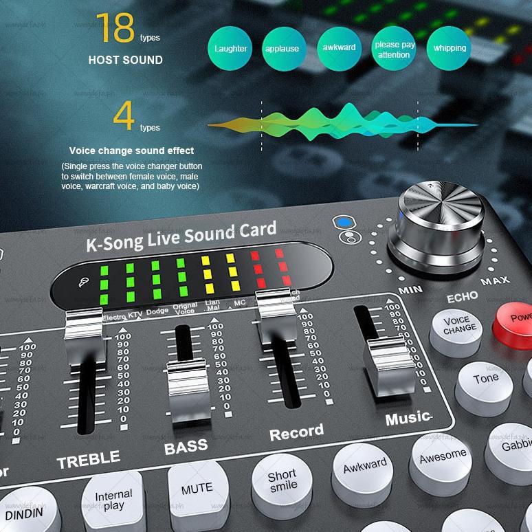 F8 / F9 LIVE MIXER Professional External AUDIO USB SOUND CARD External