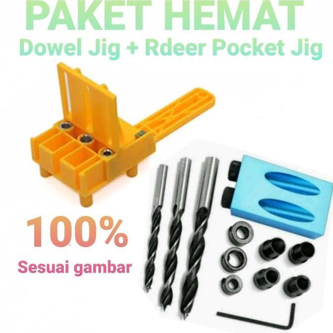 OREJELA Paket Hemat Dowel Jig + Rdeer Pocket Hole Jig