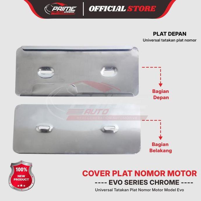 Cover Plat Motor Stainless Dudukan Plat Nomor Motor Slip Evo Stainless - Dudukan Tempat Plat Nomor M