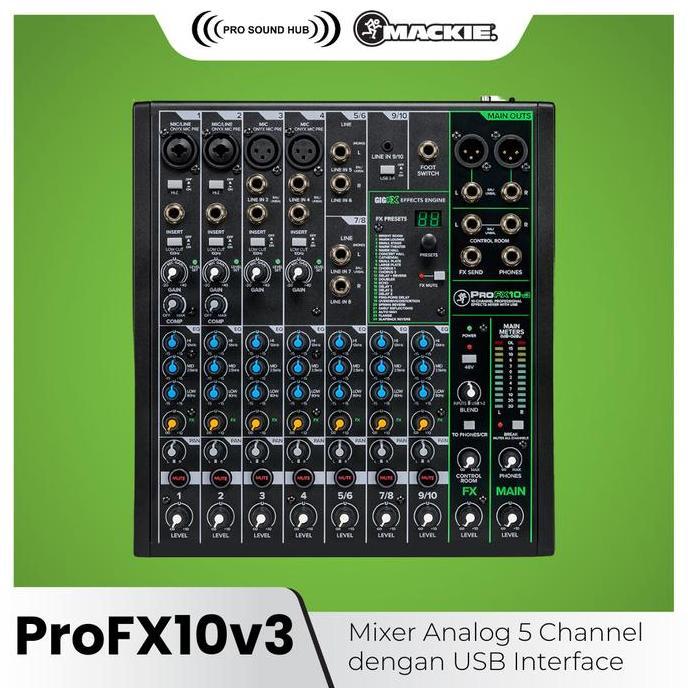 Mackie ProFX10v3 ProFX10 v3 Mixer 10 In 4 Channel USB Audio Interface
