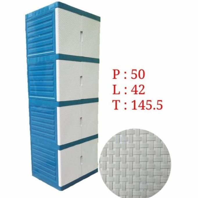 TERLARIS LEMARI PLASTIK 4 SUSUN CONTAINER MINI ARTHA BOX PAKAIAN SERBAGUNA