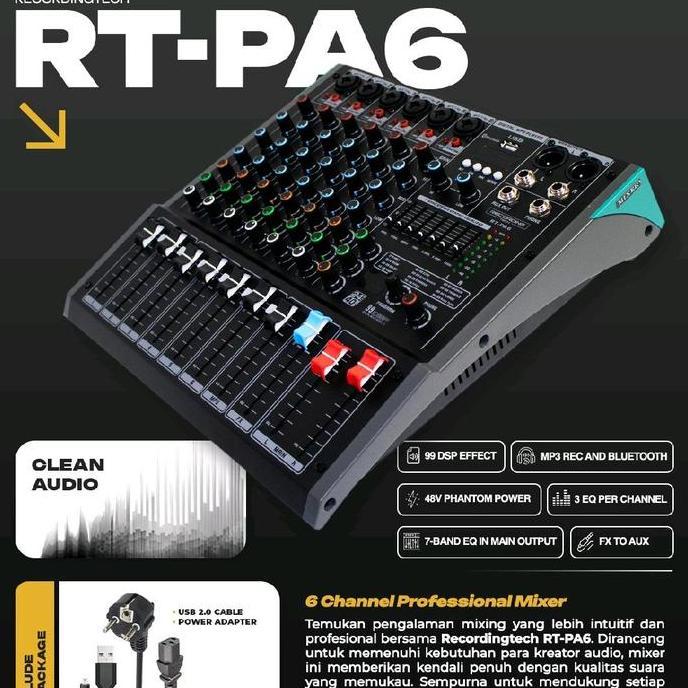 RecordingTechRT-PA6Mixer Audio Professional Stereo RTPA6 RT PA6 Original