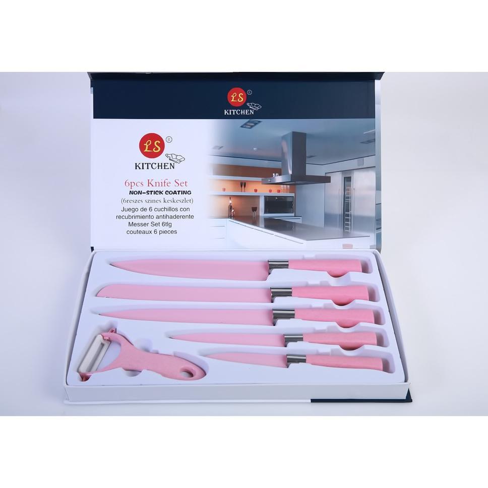 Sale Vs333 Pisau Dapur Set Full Color Pink Isi 6 Pcs 05