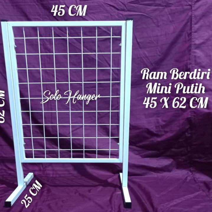 Ram Berdiri Mini Display Meja Etalase Aksesoris 45 X 62 Cm Putih