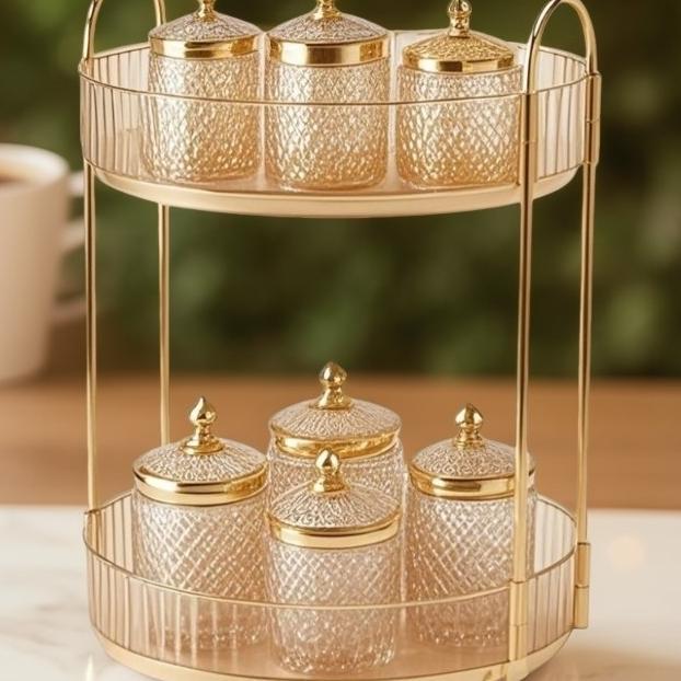 Tempat Aqua Gelas Estetik Rak Air Mineral Gelas Gold Rak Aqua Gelas Estetik Rak Serbaguna Tempat Kos
