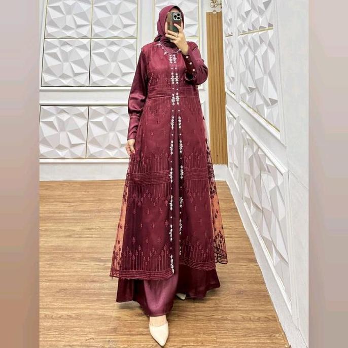 Gamis Outer Set Premium Elegan Simple Lebaran 2025