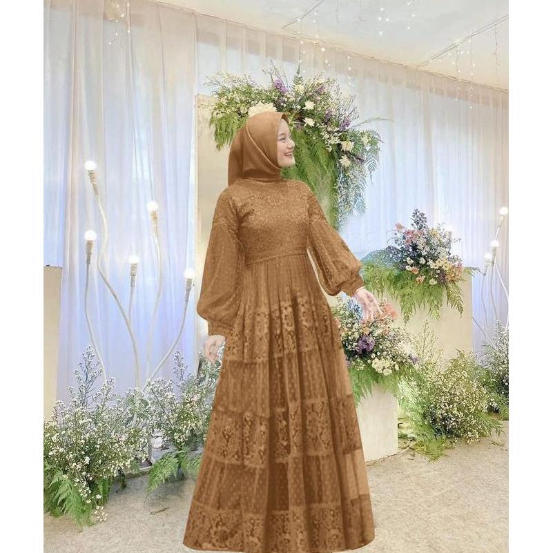 New Aurora Boutiq Maxi Marina | M L Xl 2Xl | 11 Warna | Cod Gamis Long Dress Kaftan Busana Muslim Wa