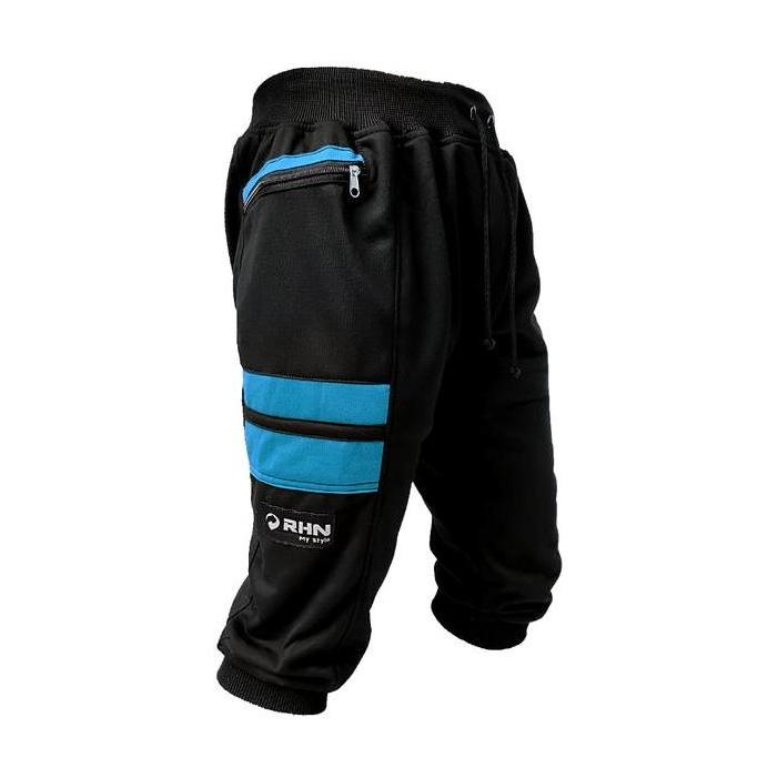 Calca- Celana Jogger Pendek Olahraga Rhn My Style 3/4 Kain Fleece Nyaman Hitam Oren Abu Sport Dengan