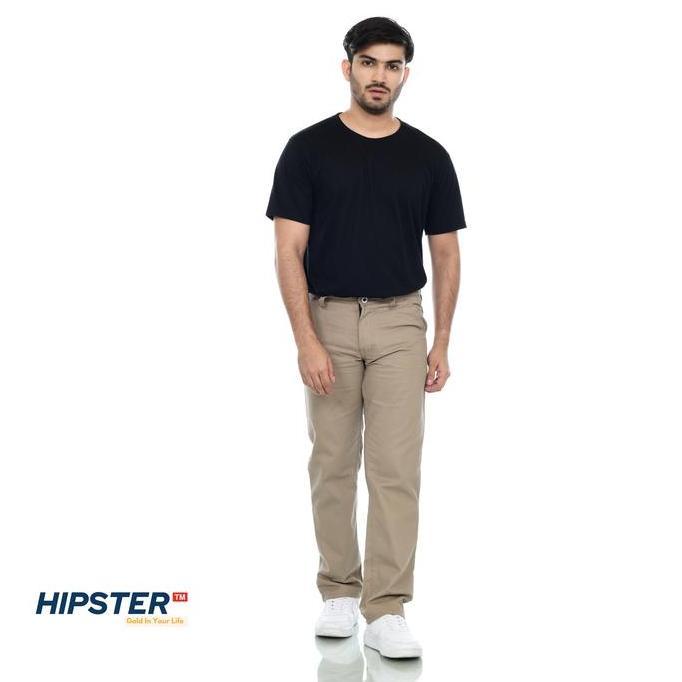Calca- Hipster Celana Chino Basic / Standar / Regular Fit Panjang Pria Rna Coklat Mocca