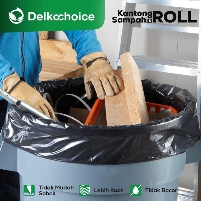 Kinigami- Kantong Plastik Sampah Roll Jumbo Tebal Trash Bag Delkochoice 90X120Cm