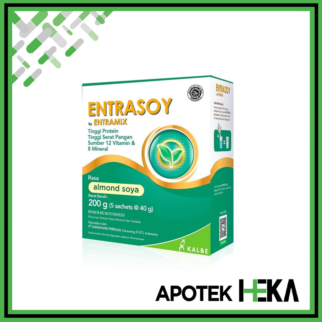 Entrasoy 200 g Almond Soya - Susu Nutrisi Dewasa Tinggi Protein Serat