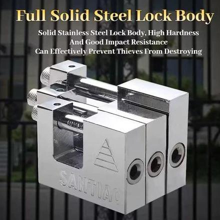 Homeme- 100MmKunci Gembok Panser /Gembok Stainless Anti Karat/Gembok Balok Pagar Pintu Gerbang/Gembo