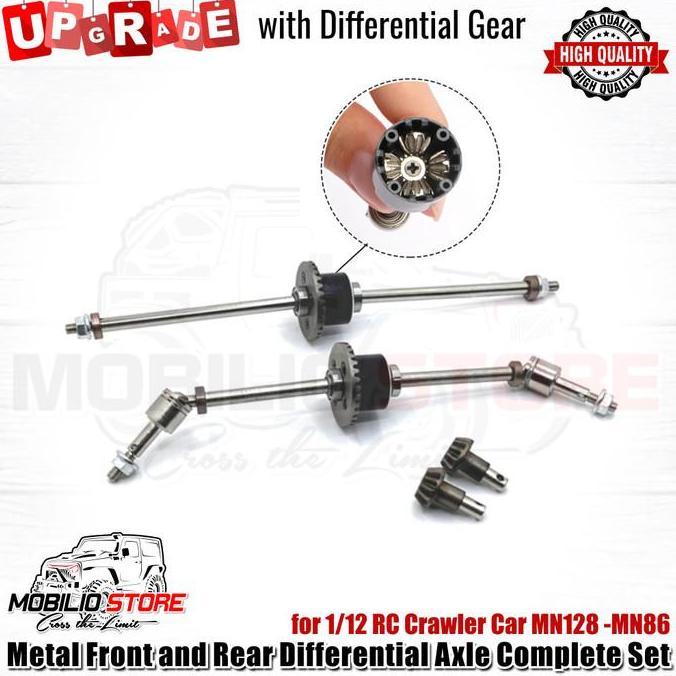 Metal Front And Rear Differential Axle Complete Set For Mn128 - Mn86