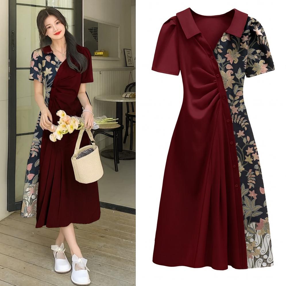 ORIGINAL FWG DRESS BATIK WANITA KEKINIAN TERBARU PAKAIAN GAUN PESTA BATIK MOTIF PAKAIAN DRES MANELA 