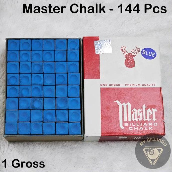 Master Chalk Billiard 1 Gross - Kapur Biru Biliard Kw Cuk 144Pcs