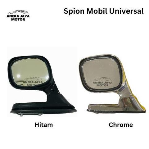 SPION KAP MESIN MOBIL UNIVERSAL HITAM CHROME SPOT MIRROR BLIND SPOT MURAH