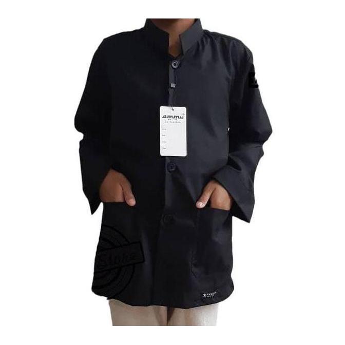 Stile- Baju Koko Ammu Anak Pakaian Muslim Anak Laki Couple Panjang Tanggung Peci
