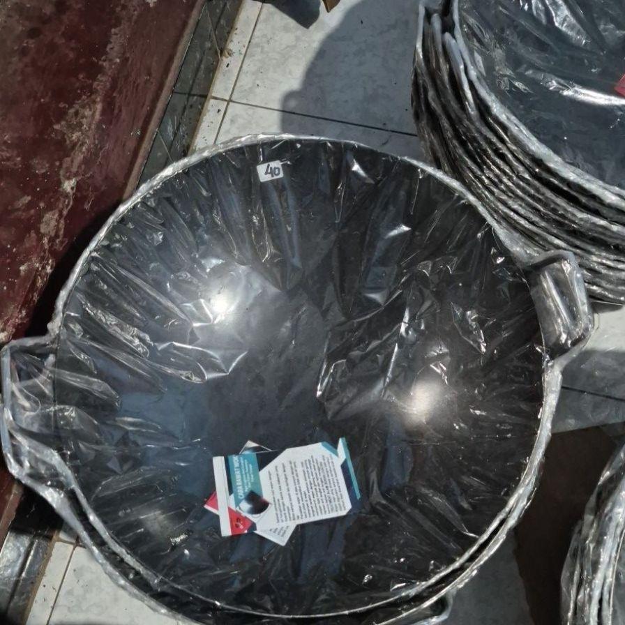 Wajan Anti Lengket 40Cm // Wok Seasoning // Wajan Baja //Wajan Besi