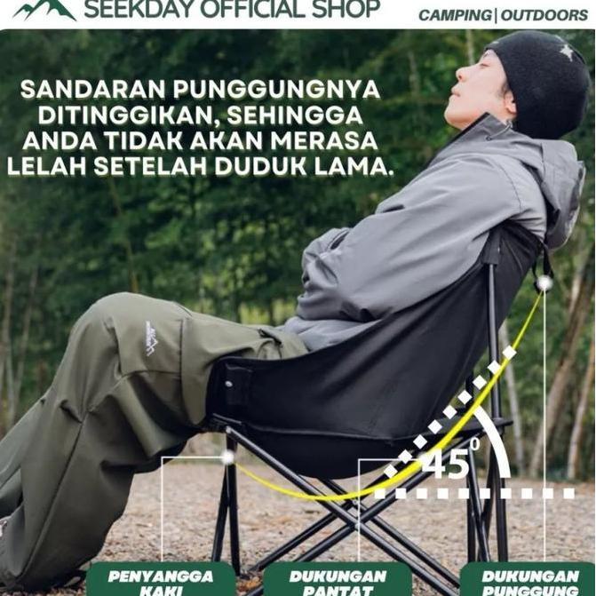 NEW SEEKDAY KURSI DAN MEJA LIPAT OUTDOOR SET CAMPING MEJA LIPAT PORTABLE 2 KURSI 1 MEJA ORI