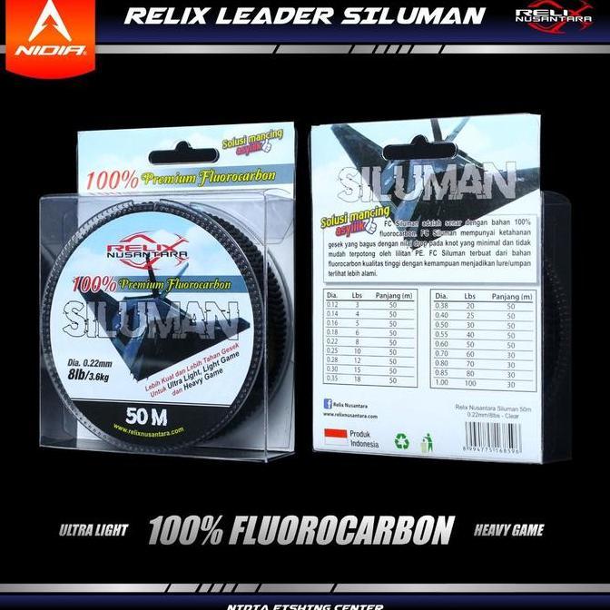 Pesce- Senar Pancing Leader Fluorocarbon Relix Nusantara Siluman