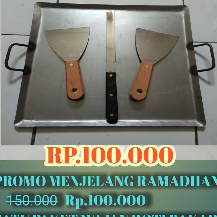 Wajan Set Roti Bakar Plus Pisau Roti Dan Kape Putih 35Cm X 35Cm