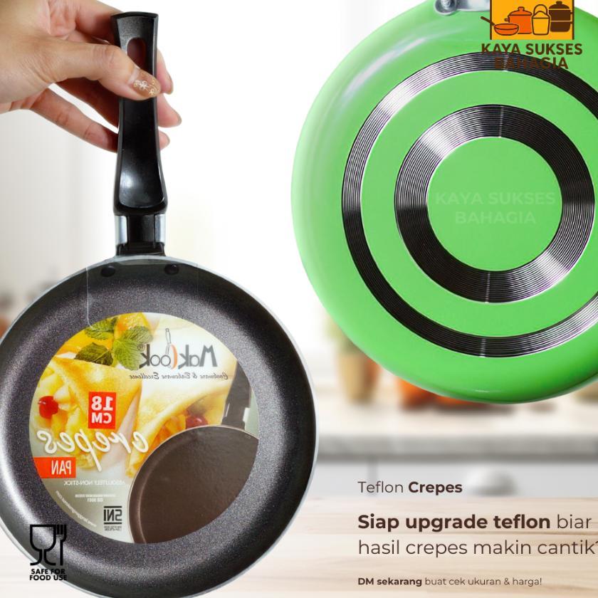 Crepespan 18 & 20 & 25  - Teflon Aluminium | Wajan Teflon Risol Datar / Wajan Anti Lengket | Makcook