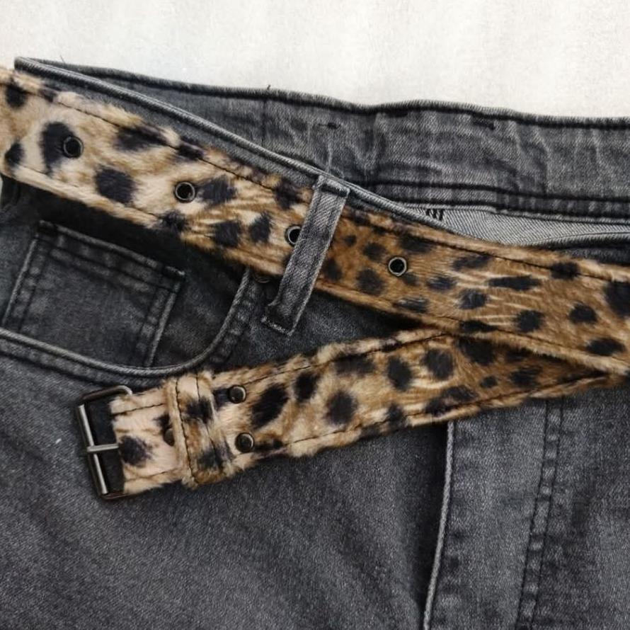Gesper Leopard Ikat Pinggang Skena Belt Leopard Gesper Skena Unisex Pria Wanita