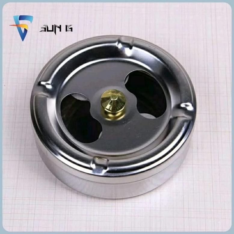 Asbak Buka Putar Tutup Stainless stell