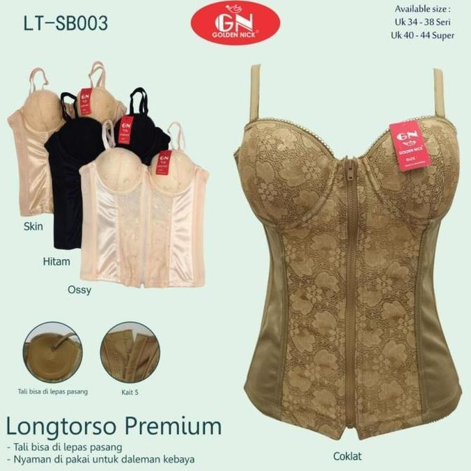 NEW GOLDEN NICK LONGTORSO KAMISOL RENDA PREMIUM CORSET BRA PELANGSING DALAMAN KEBAYA ORI