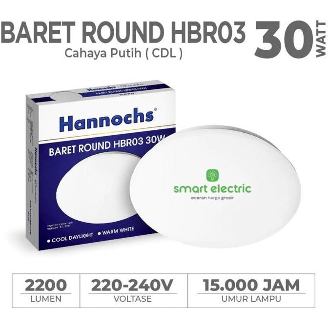 Hannochs Baret 30 Watt Lampu Downlight LED Timbul Plafon Besar Terang