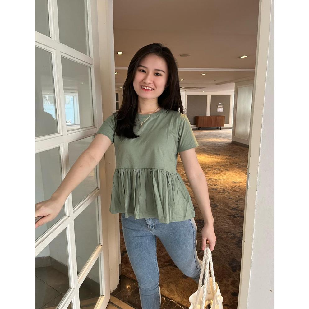 CUCI GUDANG Kaos Wanita Terbaru Motif Rumbai T-Shirt Premium TERBARU