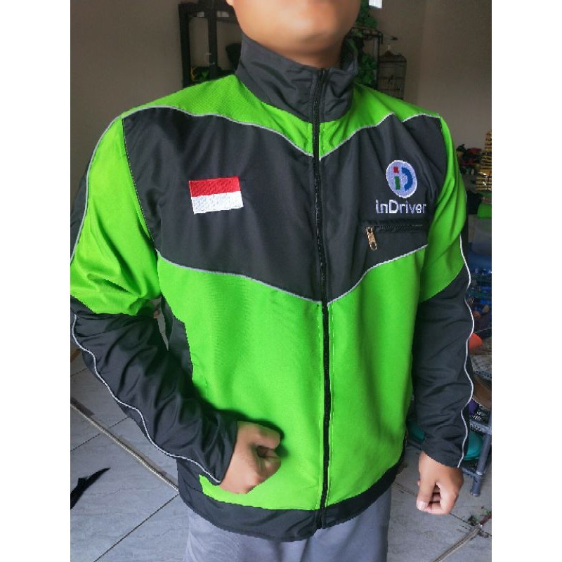 Jaket Indriver Terbaru Hijau Bordir Komputer