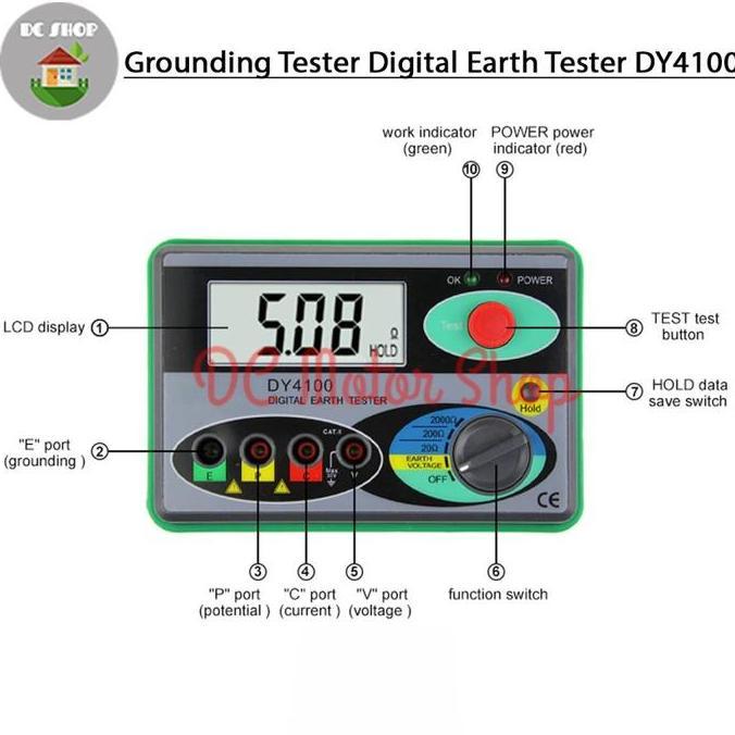 DUOYI Dital Earth Grounding Tester DY4100 Ground Resistance Tester