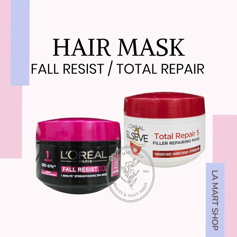 Loreal Elseve Hair Mask - Fall Resist / Strengthening Spa Mask / Perawatan Treatment Rambut Rontok ,