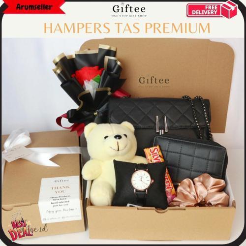 Hampers Zara Tas Wanita Premium Dompet Jam Parfum Boneka Kado Valentine Selempang Sling Bag Hadiah G