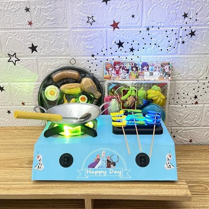 kompor mainan anak/ kompor mainan LED/ kompor mainan masak masakan/mainan anak Toys Lampu Mainan Ana