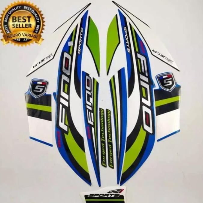 STIKER STRIPING MOTOR YAMAHA FINO FI 125 TAHUN 2015 HITAM BIRU FULL BODY - MOTORCYCLE READY