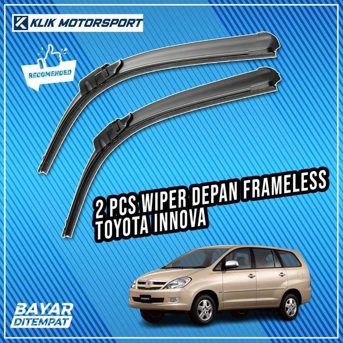 Wiper Innova 2004 - 2014 / Wiper Mobil Frameless - 1 Set Depan 2 Pcs
