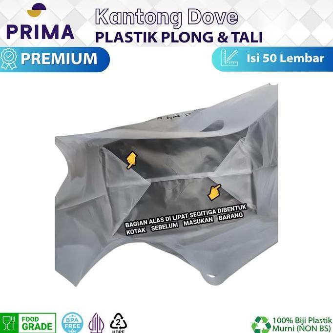 Akukamu- Kantong Dove | Softhandle Dove| Plastik Ultah Snack 30X30 Tali Isi 50 Polos | Softhandle Do