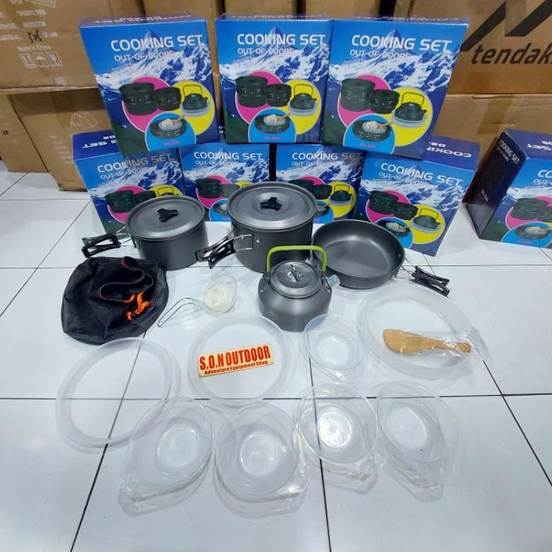 cooking set ds508 cookingset ds 508 panci nesting nisting camping kompor portable outdoor keluarga b