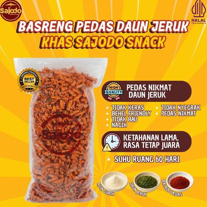 Basreng Sajodo Pedas Daun Jeruk 1 Kg Sajodo Snack & Food Best