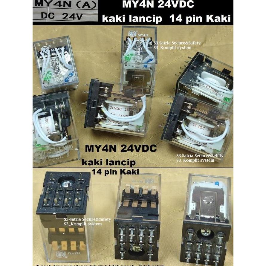 Relay My4N 24Vdc Dc 24V Kaki Lancip 14 Pin Dc24V 14Pin 14Kaki 24 Vdc Harga Khusus
