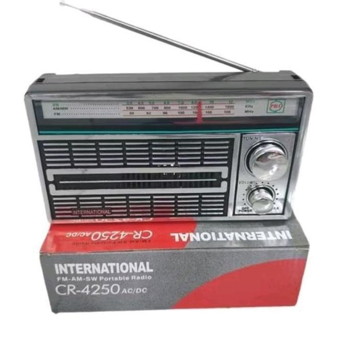 COD International Radio National F-4250 AC DC Original FM AM SW Portabel dengan Baterai Operasional 