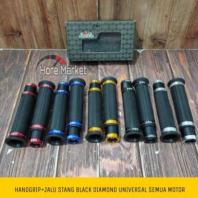 HANDGRIP + JALU STANG CNC BLACK DIAMOND UNIVERSAL MOTOR HANDFAT AEROX 155 VARIO 125 150 BEAT SCOOPY 