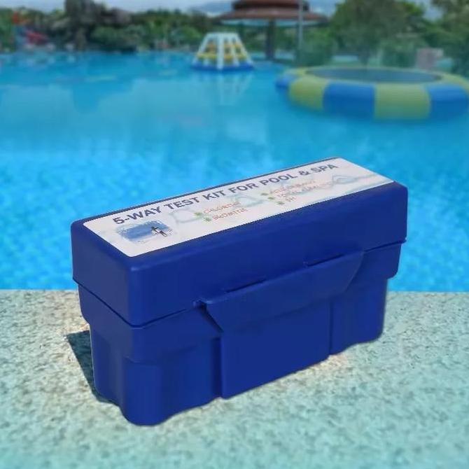 Alat Test Kit Tester Kolam Renang Swimming Pool Water Test Kit 5 in 1 Chlorine pH Acid Total Alkalin