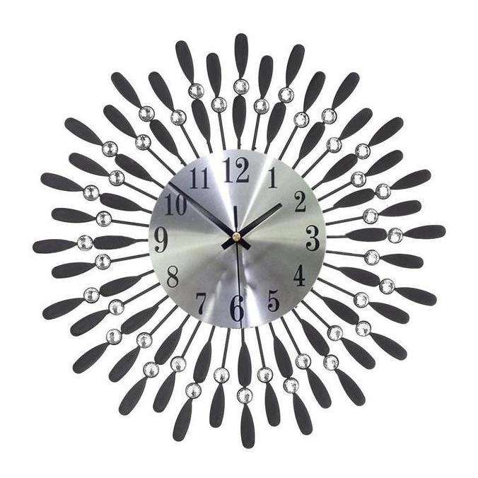 Jam dinding Aesthetic Creatuve Luxury diamond 3D Jam unik bahan metal jam dinding besar Alarm Wall-M
