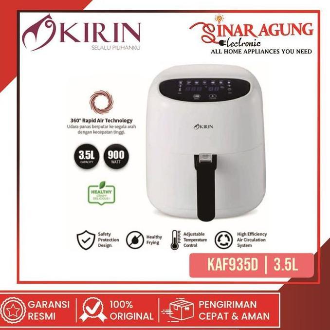 HARGA DISC - KIRIN DIGITAL AIR FRYER  3.5 L 900W KAF935D KAF-935D KAF 935D - RESMI