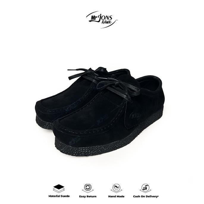 Kingg- Mr.Jonsrawk Sepatu Formal Pria Oxford Hitam Kuliah Kerja Kondangan Bahan Suede Pu Insole Phyl