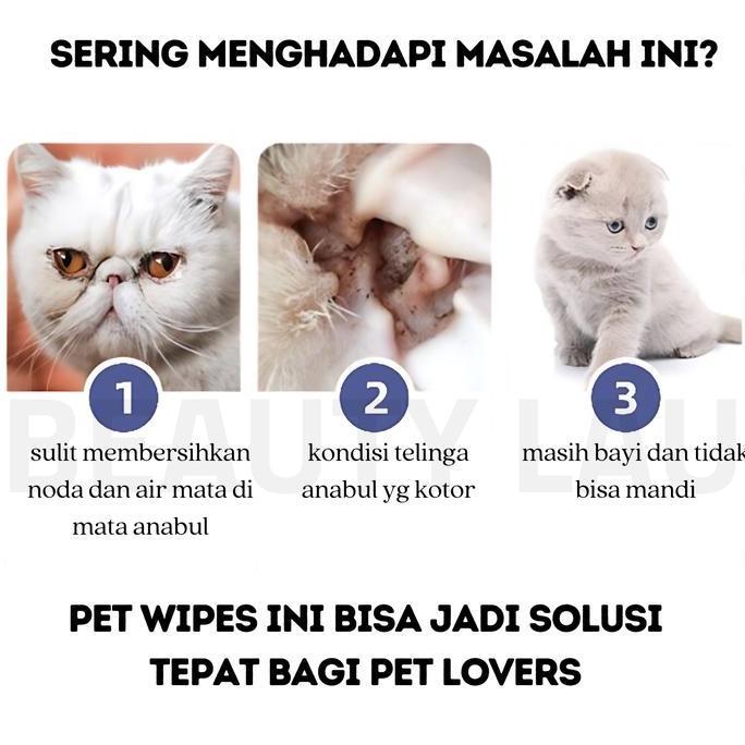 Dongmul- Tisu Basah Kucing Anjing Untuk Mandi Pet Wipes Tissue Tisu Kucing Buat Mandi Tissu Basah Ku